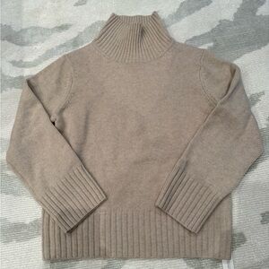 Oatmeal Cashmere Turtleneck Sweater